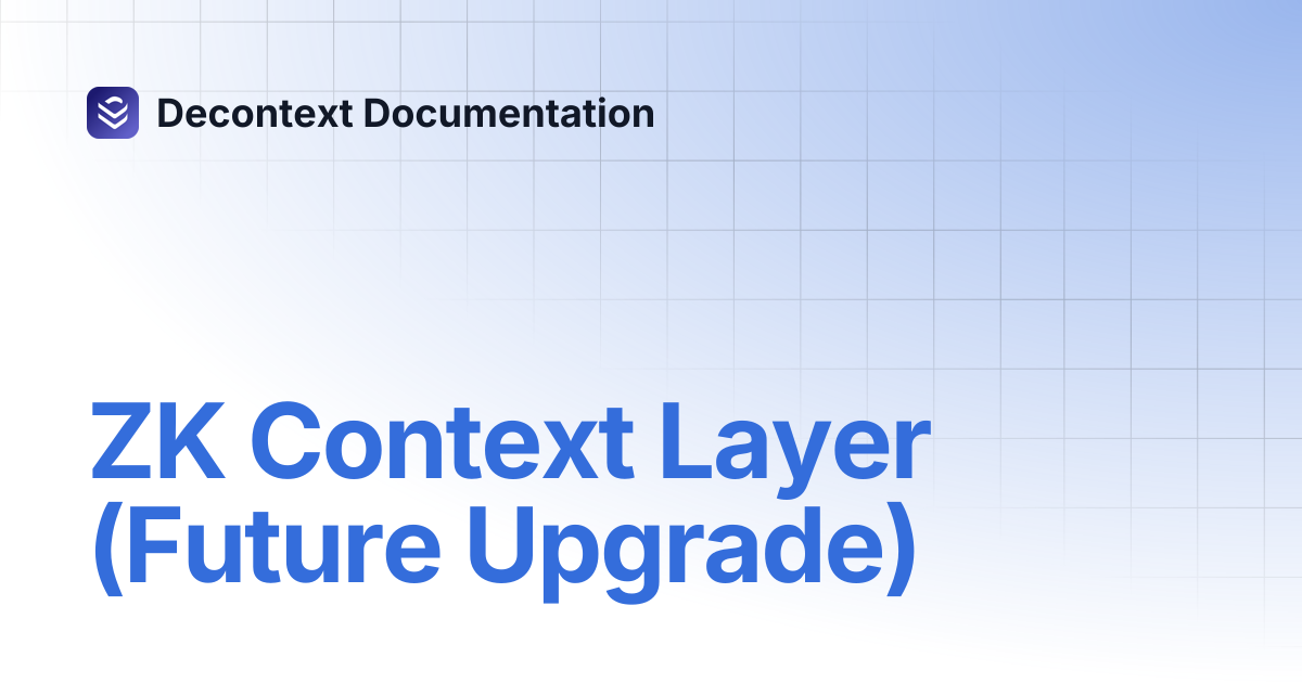 ZK Context Layer (Future Upgrade) | Decontext Documentation